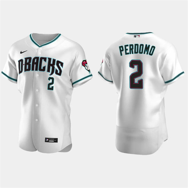 Mens Youth Arizona Diamondbacks #2 Geraldo Perdomo Nike White Teal Alternate Flex Base Jersey