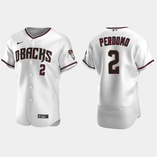 Mens Youth Arizona Diamondbacks #2 Geraldo Perdomo Nike Home White Crimson FlexBase Jersey