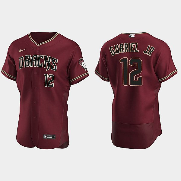 Mens Youth Arizona Diamondbacks #12 Lourdes Gurriel Jr. Nike Crimson Alternate FlexBase Jersey