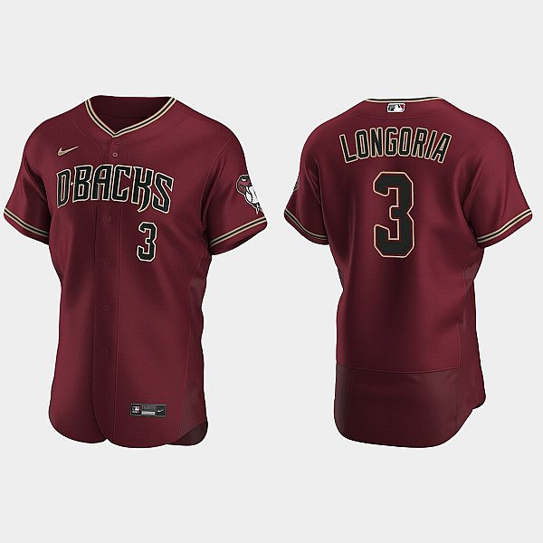 Mens Youth Arizona Diamondbacks #3 Evan Longoria  Nike Crimson Alternate FlexBase Jersey