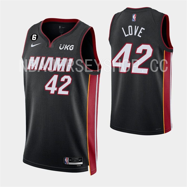 Mens Miami Heat #42 Kevin Love Nike Black Icon Edition Swingman Jersey