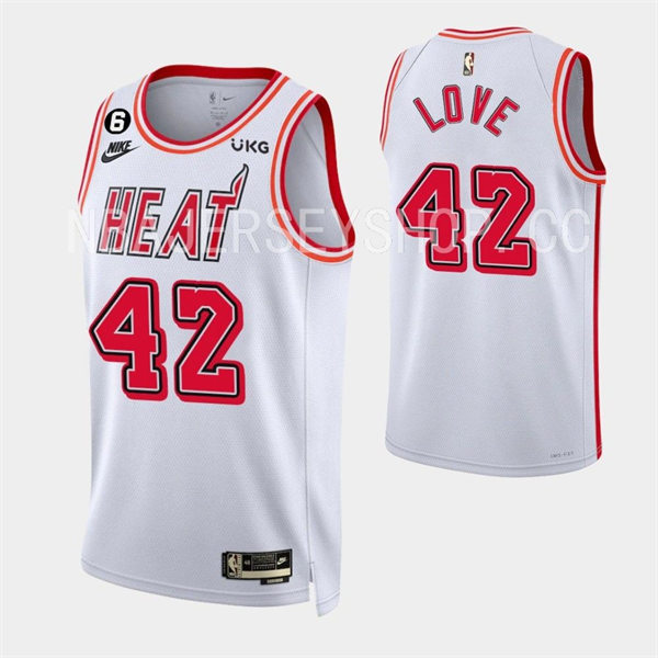 Mens Miami Heat #42 Kevin Love Nike White Classic Edition Jersey