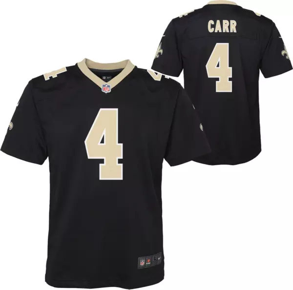 Youth New Orleans Saints #4 Derek Carr Nike Black Limited Jersey