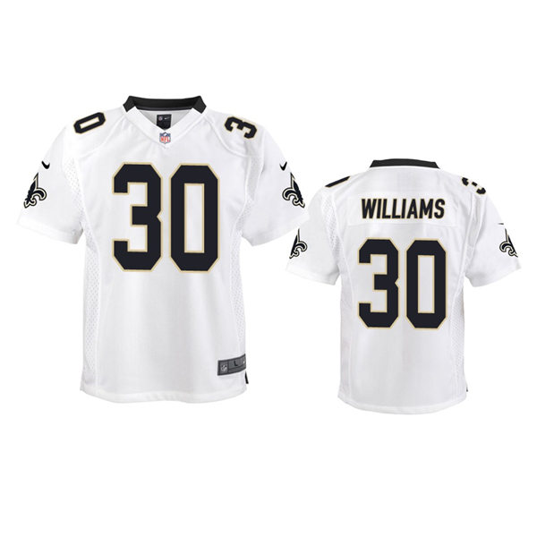 Youth New Orleans Saints #30 Jamaal Williams Nike White Limited Jersey