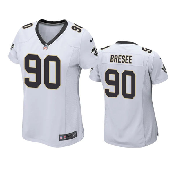 Womens New Orleans Saints #90 Bryan Bresee Nike White Limited Jersey