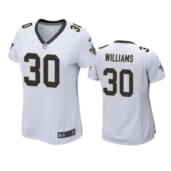 Womens New Orleans Saints #30 Jamaal Williams Nike White Limited Jersey