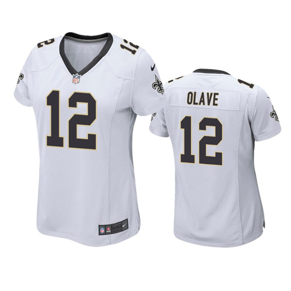 Womens New Orleans Saints #12 Chris Olave Nike White Limited Jersey