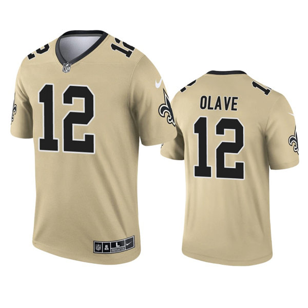 Men's New Orleans Saints #12 Chris Olave Gold Inverted Legend Jersey