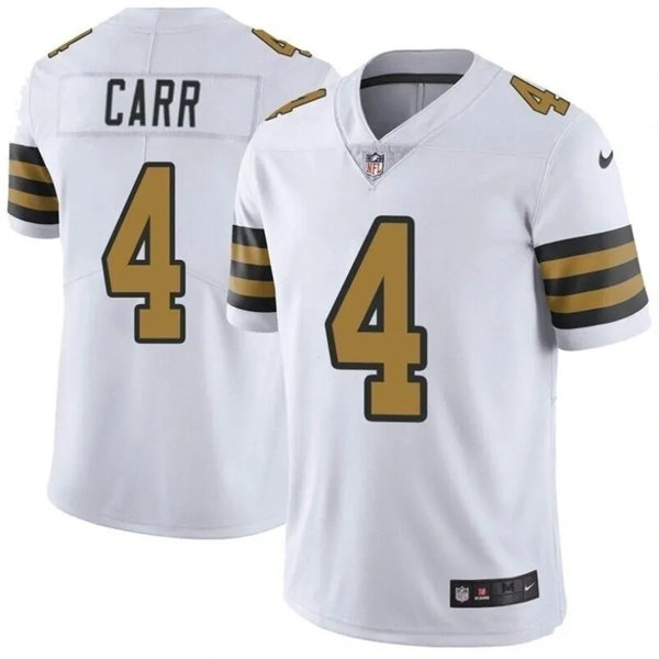 Men's New Orleans Saints #4 Derek Carr Nike White Color Rush Legend Player Jersey