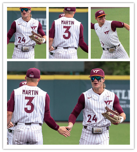 Mens Youth Virginia Tech Hokies Custom Nike White Pinstripe Baseball Vest Jersey