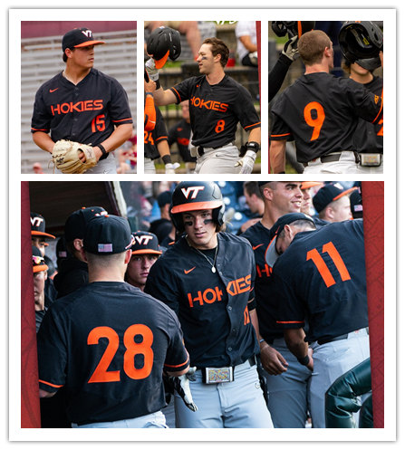 Mens Youth Virginia Tech Hokies Custom Nike Black Baseball Game Jersey