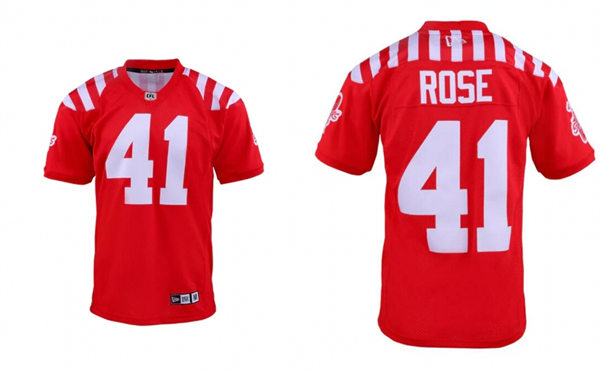 Mens Youth Calgary Stampeders #41 Mike Rose Red 2023 New Uniform Jersey