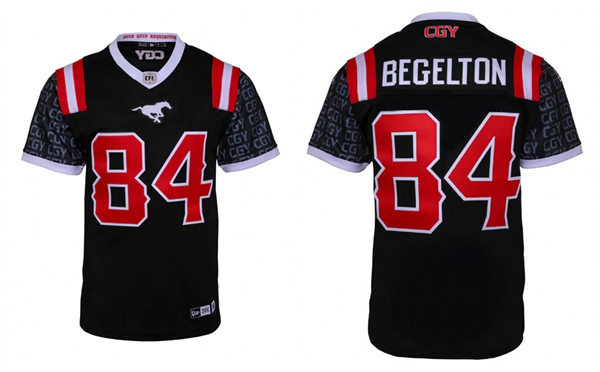 Mens Youth Calgary Stampeders #84 Reggie Begelton Black 2023 New Uniform Jersey
