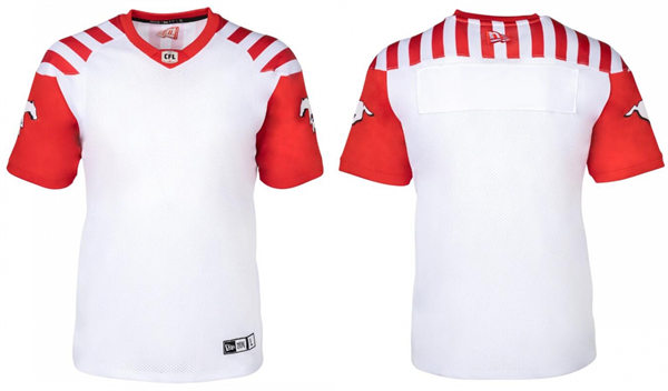 Mens Youth Calgary Stampeders Blank White 2023 New Uniform Team Jersey