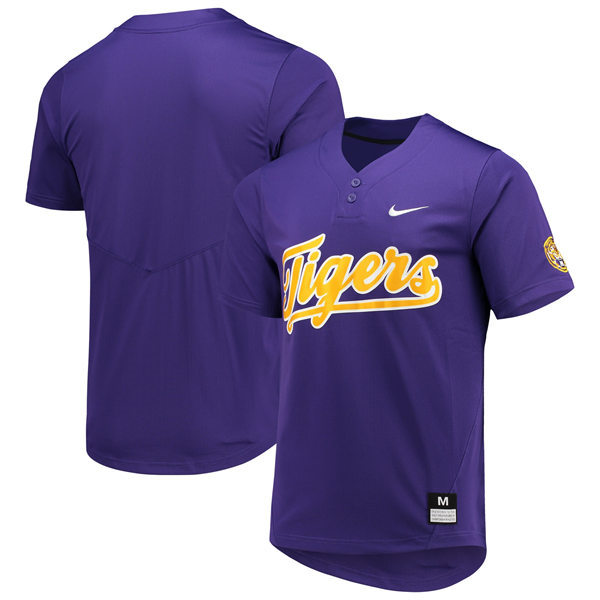 LSU Tigers Custom Nike Purple Two-Button Softball Jersey