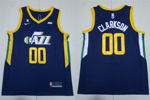 Mens Utah Jazz #00 Jordan Clarkson Nike 2021-22 Navy Icon Edition Jersey