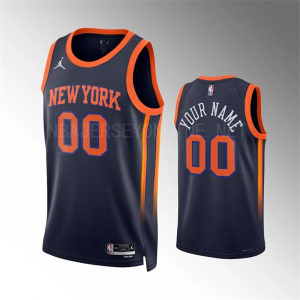 Mens Youth New York Knicks Custom Black 2022-23 Statement Edition Jersey