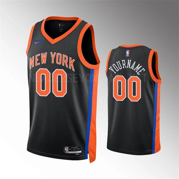 Mens Youth New York Knicks Custom Black 2022-23 City Edition Swingman Jersey