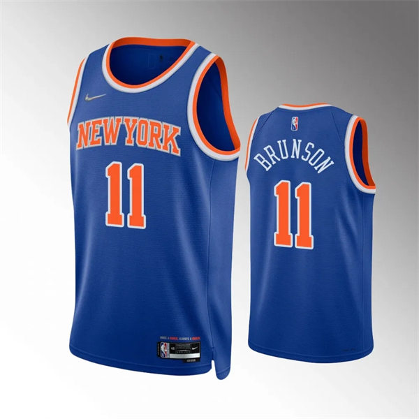 Mens New York Knicks #11 Jalen Brunson Royal Icon Edition Swingman Jersey 