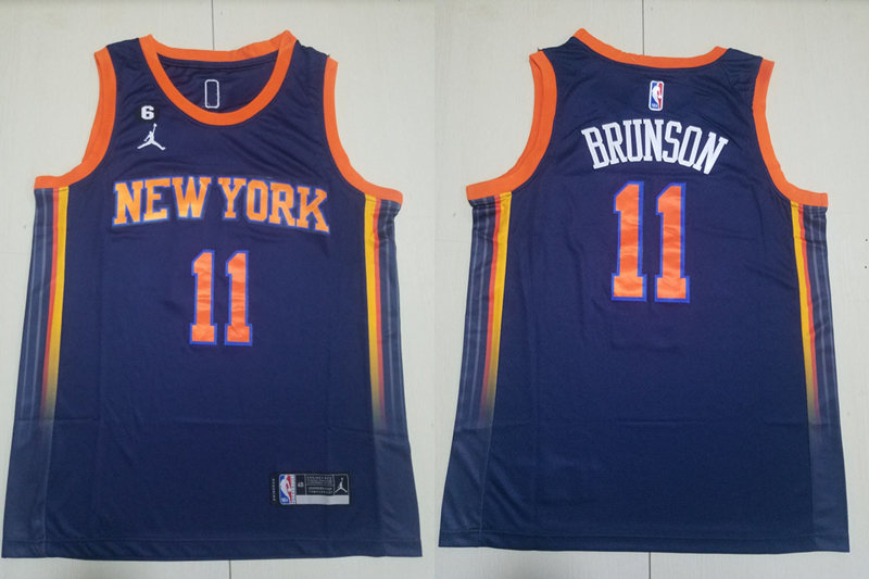 Mens New York Knicks #11 Jalen Brunson Black 2022-23 Statement Edition Jersey