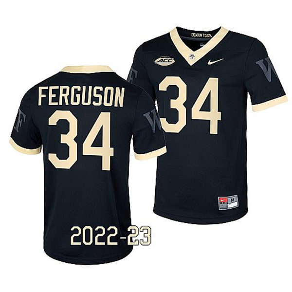 Mens Youth Wake Forest Demon Deacons #34 Walker Ferguson Nike 2022-23 Black College Football Game Jersey