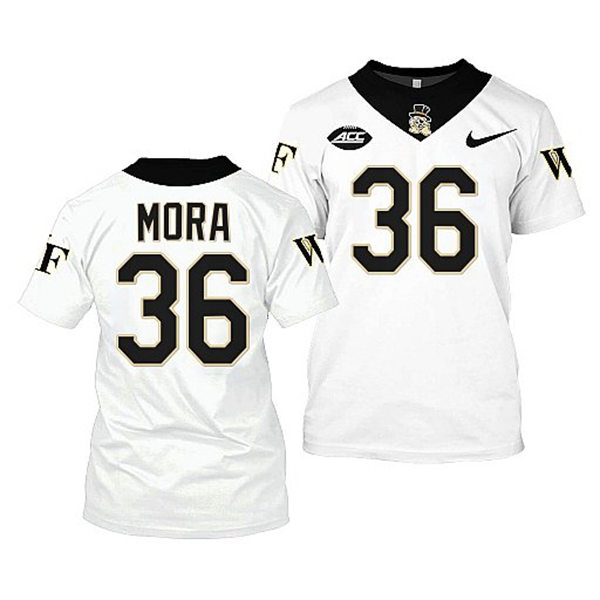 Mens Youth Wake Forest Demon Deacons #36 Ivan Mora Nike 2022-23 White College Football Game Jersey