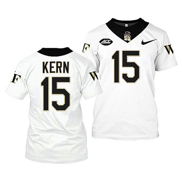 Mens Youth Wake Forest Demon Deacons #15 Michael Kern Nike 2022-23 White College Football Game Jersey