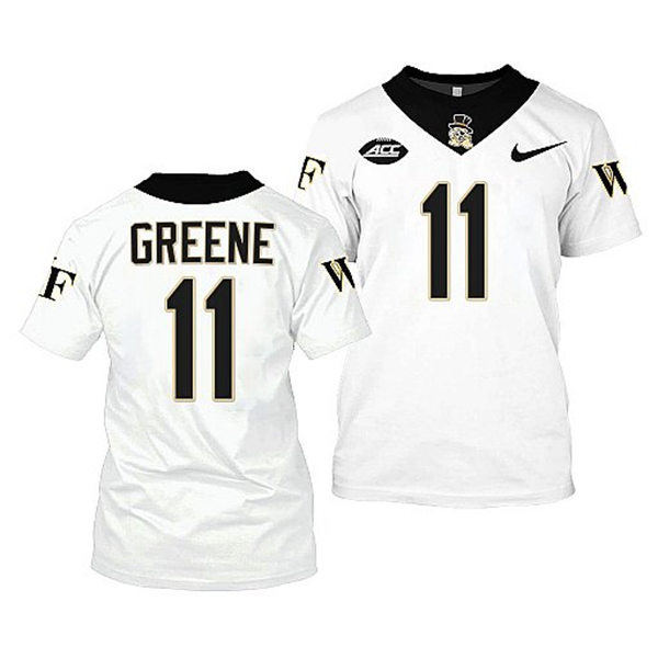 Mens Youth Wake Forest Demon Deacons #11 Donavon Greene Nike 2022-23 White College Football Game Jersey