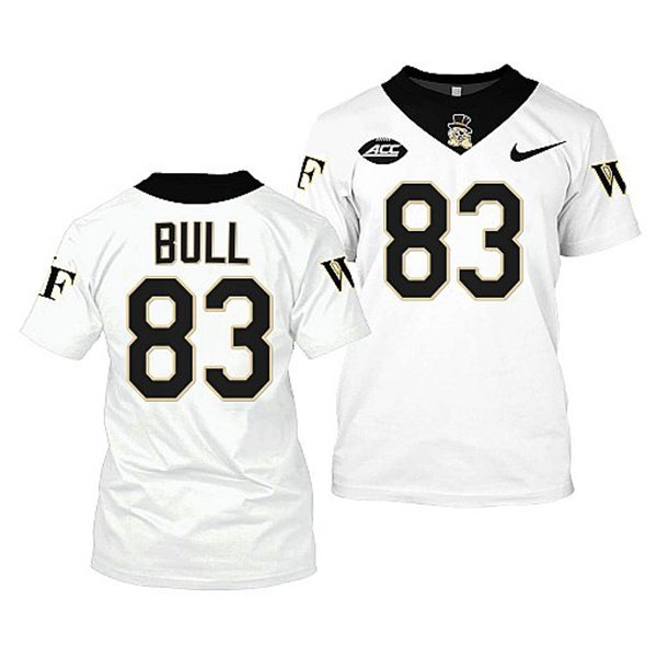 Mens Youth Wake Forest Demon Deacons #83 Jaeger Bull Nike 2022-23 White College Football Game Jersey