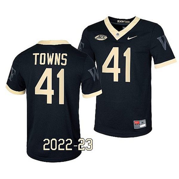Mens Youth Wake Forest Demon Deacons #41 Will Towns Nike 2022-23 Black College Football Game Jersey