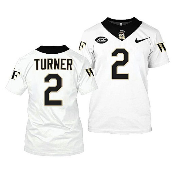 Mens Youth Wake Forest Demon Deacons #2 Kobie Turner Nike 2022-23 White College Football Game Jersey