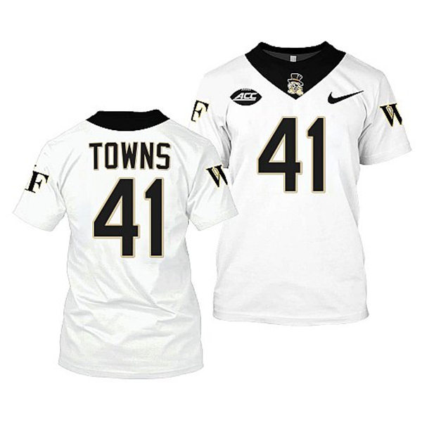 Mens Youth Wake Forest Demon Deacons #41 Will Towns Nike 2022-23 White College Football Game Jersey