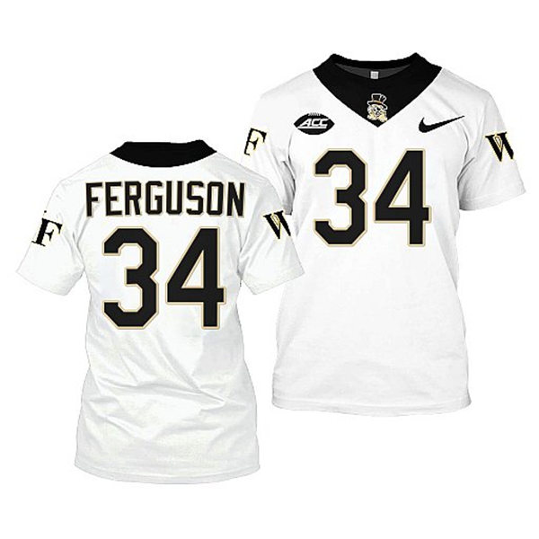 Mens Youth Wake Forest Demon Deacons #34 Walker Ferguson Nike 2022-23 White College Football Game Jersey