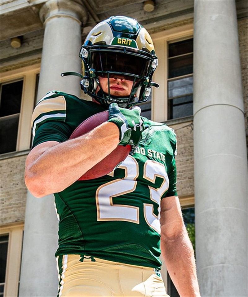 Mens Youth Colorado State Rams Custom 2023 Green Footballl Game Jersey