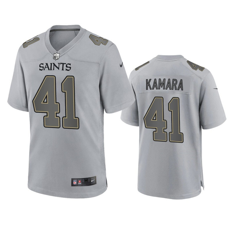 Mens New Orleans Saints #41 Alvin Kamara Gray Atmosphere Fashion Game Jersey