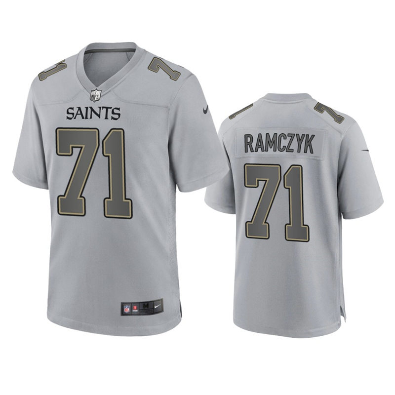 Mens New Orleans Saints #71 Ryan Ramczyk Gray Atmosphere Fashion Game Jersey