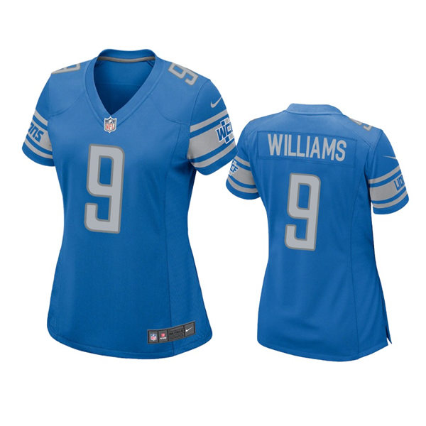 Womens Detroit Lions #9 Jameson Williams Nike Blue Limited Jersey