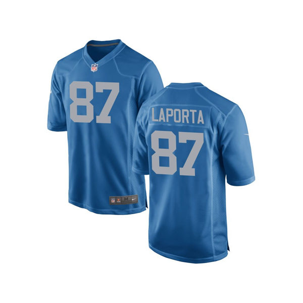 Mens Detroit Lions #87 Sam LaPorta Nike Royal Alternate Retro Jersey