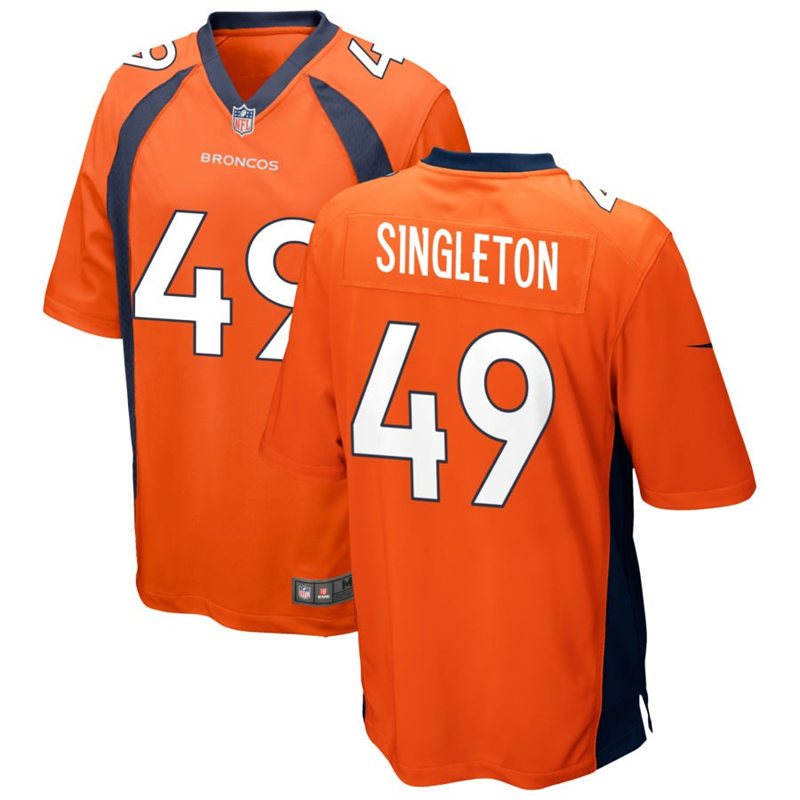 Mens Denver Broncos #49 Alex Singleton Nike Orange Vapor Untouchable Limited Jersey