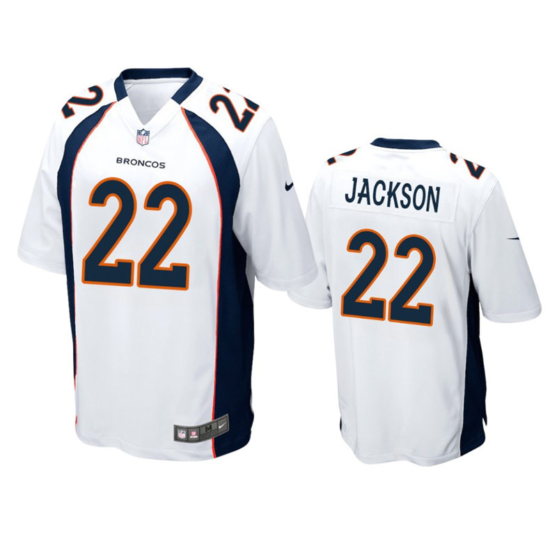 Mens Denver Broncos #22 Kareem Jackson Nike White Vapor Untouchable Limited Jersey