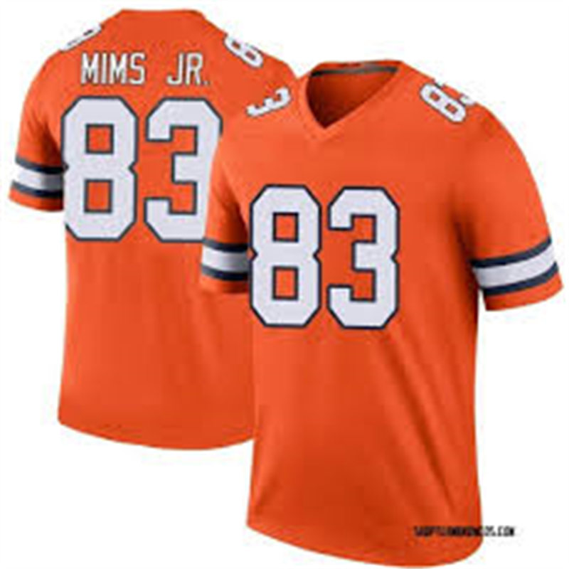 Mens Denver Broncos #19 Marvin Mims Jr. Nike Orange Color Rush Vapor Limited Jersey