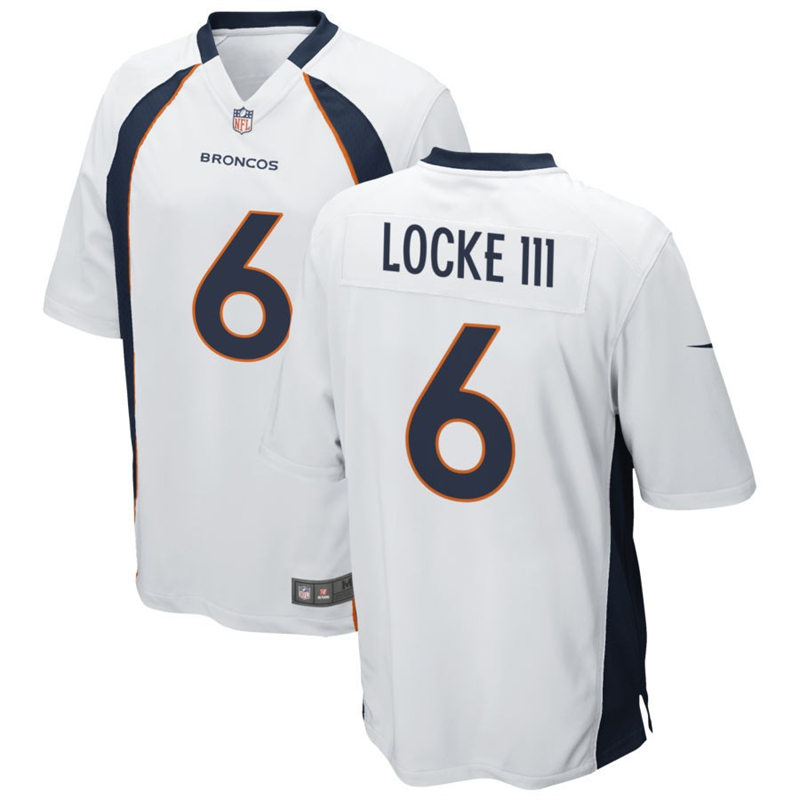 Mens Denver Broncos #6 P.J. Locke III Nike White Vapor Untouchable Limited Jersey