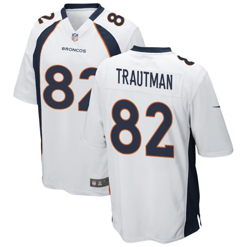 Mens Denver Broncos #82 Adam Trautman Nike White Vapor Untouchable Limited Jersey