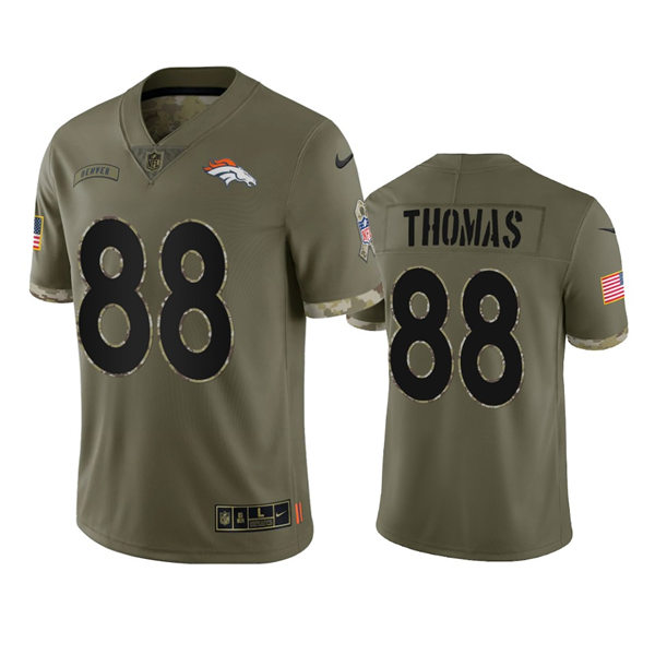 Mens Denver Broncos #88 Demaryius Thomas Olive 2022 Salute To Service Limited Jersey