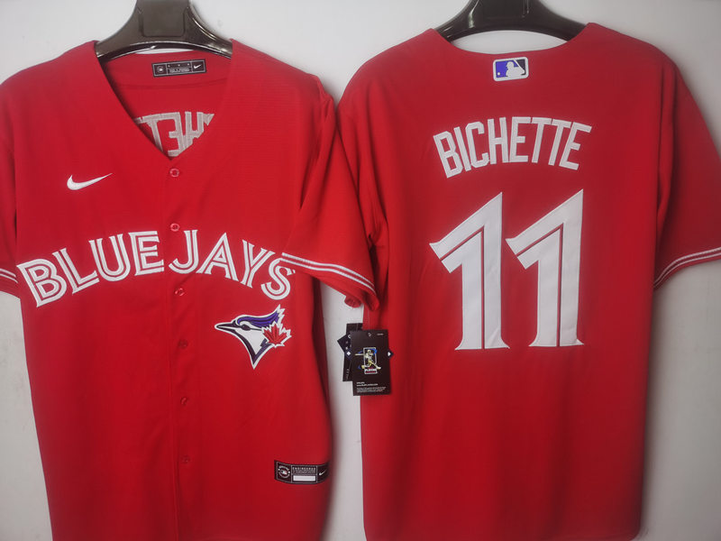 Mens Toronto Blue Jays #11 Bo Bichette Nike Red Alternate Cool Base Jersey