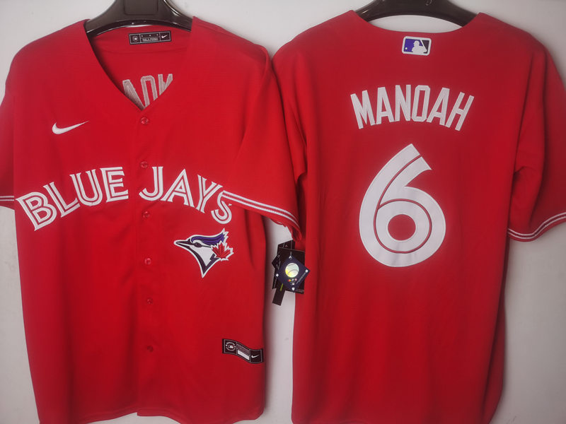 Men's Toronto Blue Jays #6 Alek Manoah Nike Red Alternate Cool Base Jersey