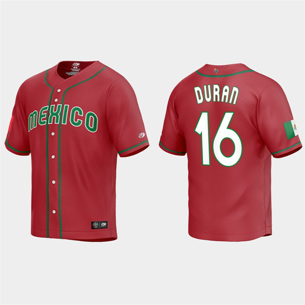 Mens Youth Mexico #16 Jarren Duran Red 2023 World Baseball Classic Jersey