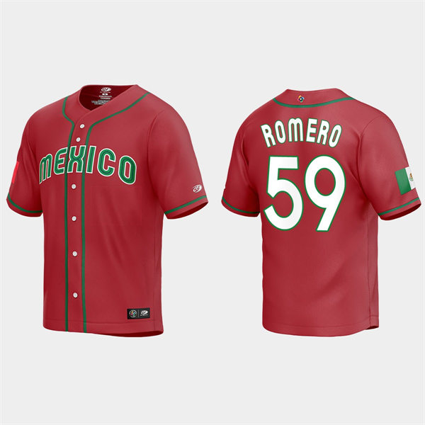 Mens Youth Mexico #59 JoJo Romero Red 2023 World Baseball Classic Jersey