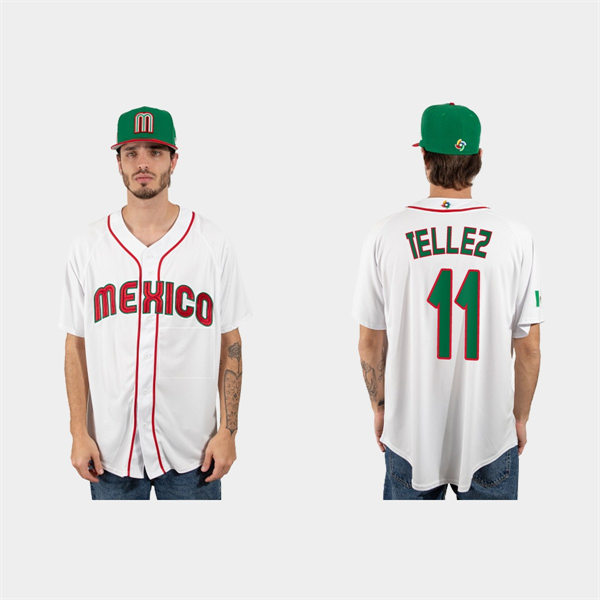 Mens Youth Mexico #11 Rowdy Tellez 2023 World Baseball Classic Jersey - White Red