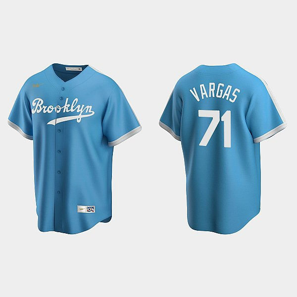 Mens Los Angeles Dodgers #71 Miguel Vargas Nike Light Blue Cooperstown Collection Alternate Jersey